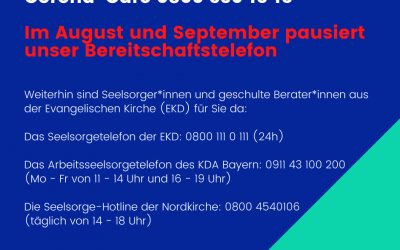 Corona-Care – Bereitschaftstelefon pausiert